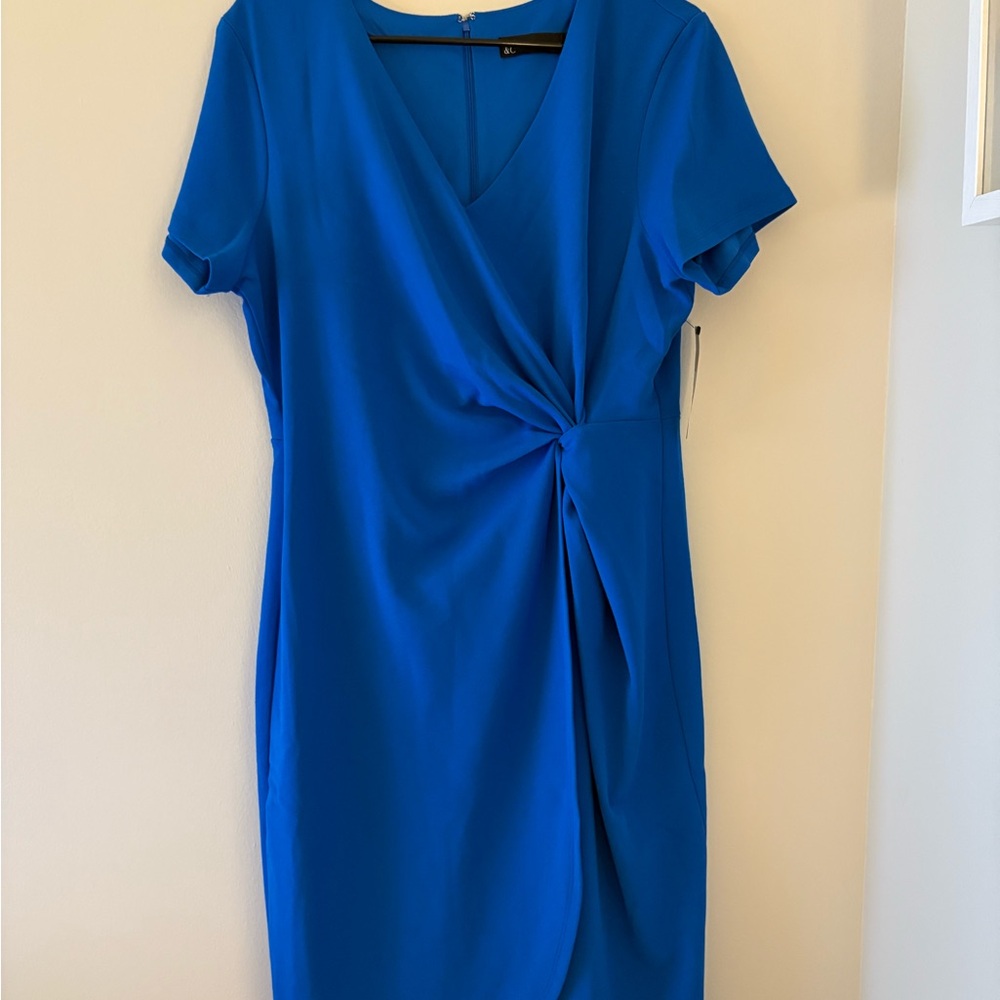 Elegant New York & Company Blue Wrap Dress